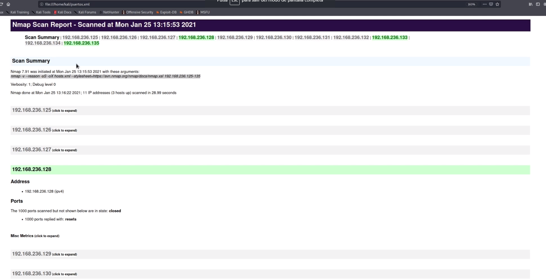 Nmap xml