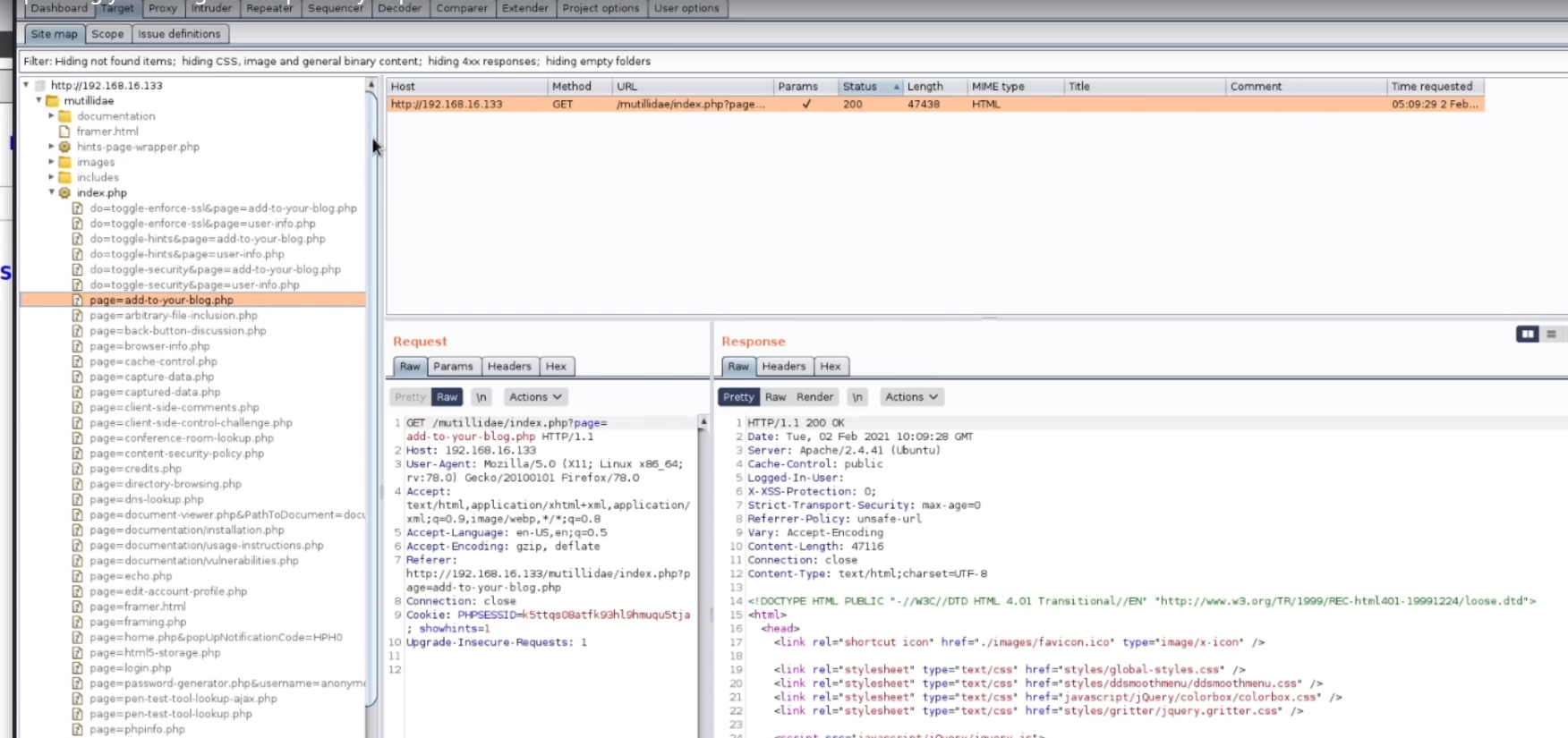 Escaneo pasivo en burp suite