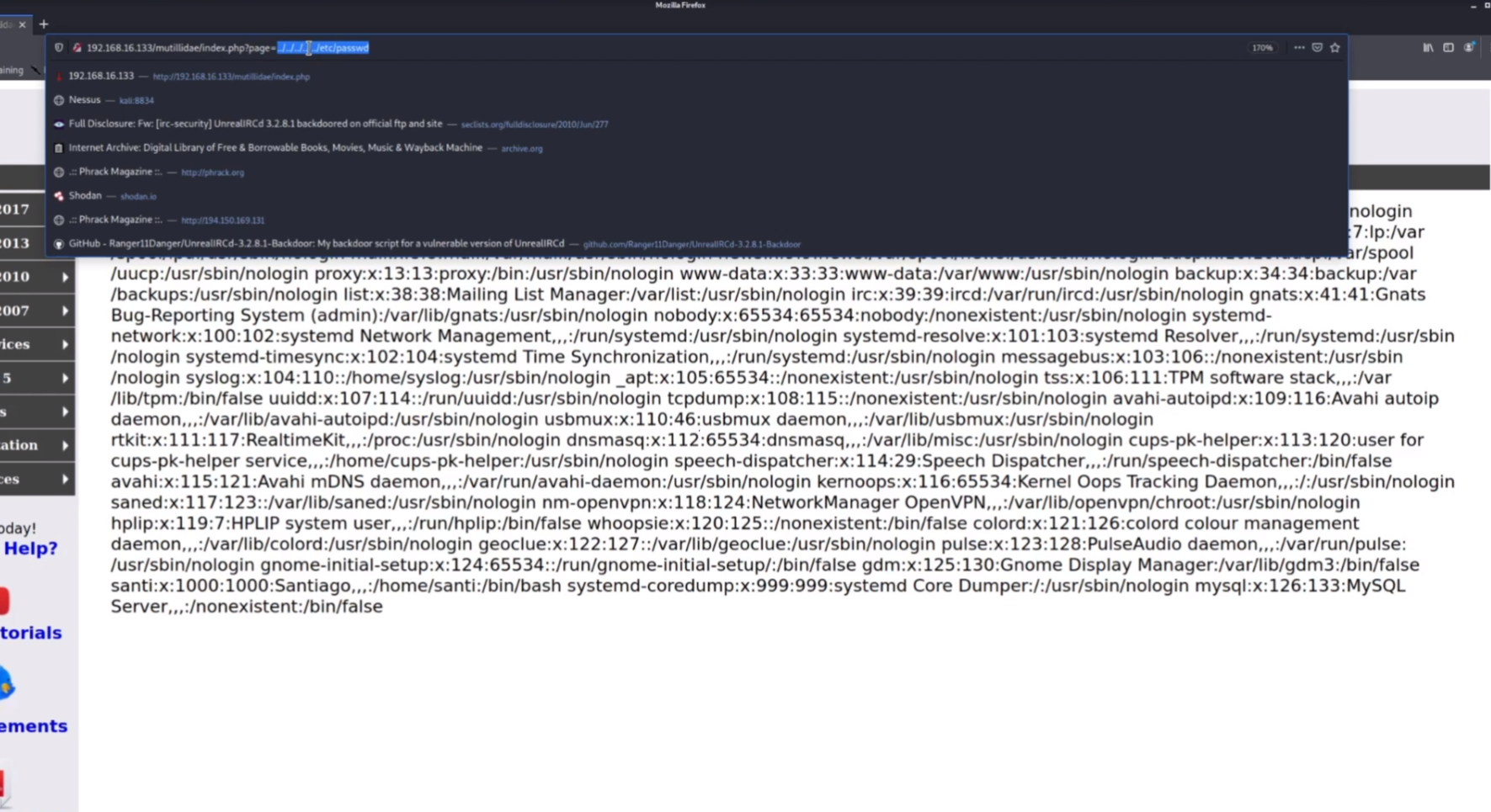 Contraseñas extraídas gracias al Path traversal