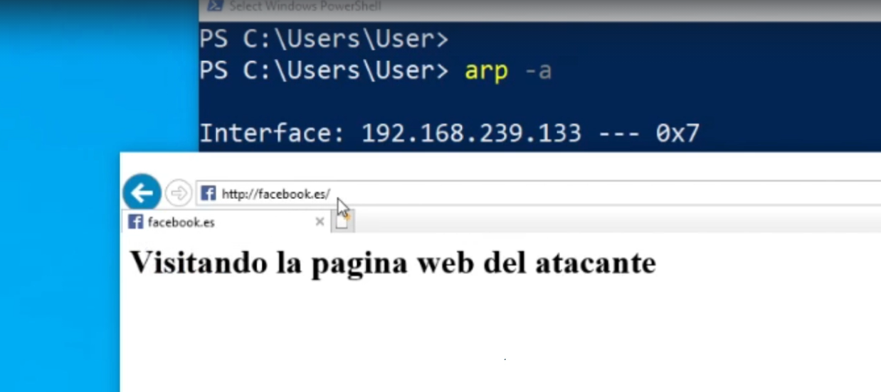 Navegando a Facebook desde la máquina objetivo